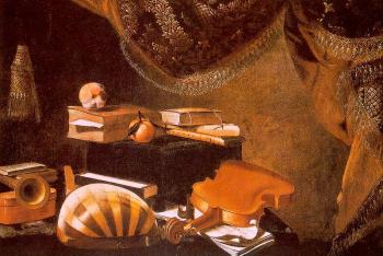 Graphic Still-Life with Musical Instruments